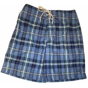 Nautica Men’s Swim Trunks Blue Plaid Size 30 Board Shorts